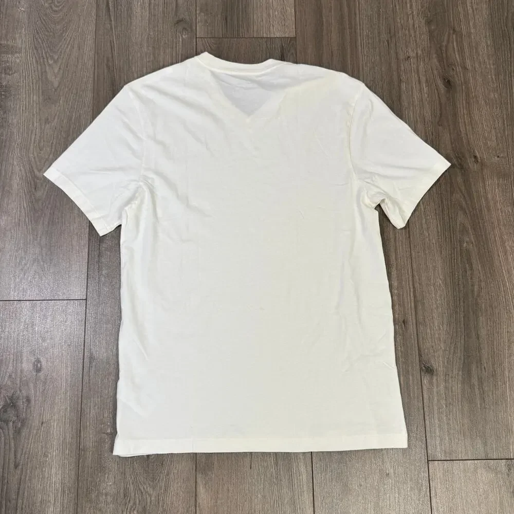 J.Crew Slim Sueded Jersey Cotton V-neck T-Shirt Mens M Light Cream Short Sleeve